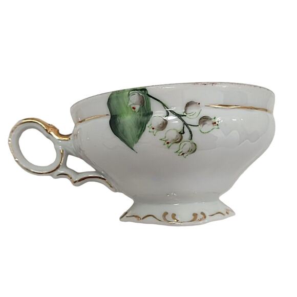 EW Princess LILY OF THE VALLEY Tea Cup Saucer Hand Painted Vnt RARE Marked 3/324 - Picture 7 of 16